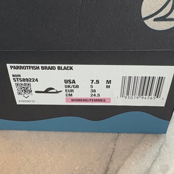 🆕Sperry Parrotfish Braid Black Flip-Flops - Picture 6 of 7